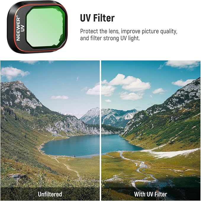 NEEWER ND & CPL Filter Set Compatible with DJI Mini 4 Pro, 8 Pack UV CPL ND8 ND16 ND32 ND64 ND128 ND256 CPL Polarizer Neutral Density Drone Lens Filters, Multi Coated HD Optical Glass/Aluminum Frame - Image 3