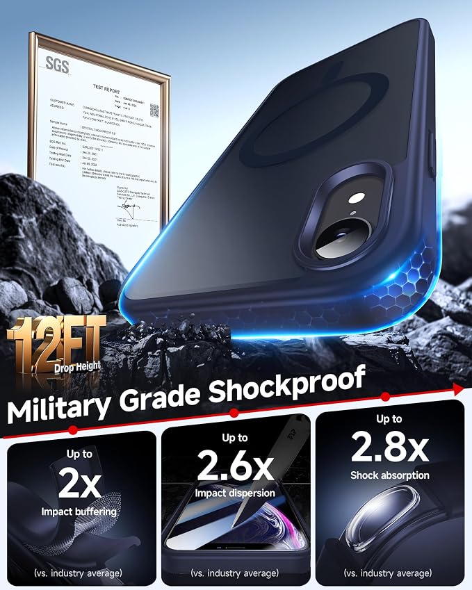 LeYi for iPhone-XR Case Blue with Screen Protector X2 + Camera Cover X2:[ MagSafe Compatible] Magnetic Slim Cases for i Phone iphoneXR Protective Women Men Fundas para 10XR, Navy Blue - Image 3
