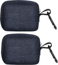 2 Pieces Mini Pouch with Carabiner,Pouches for Organization,Small Makeup Bag for Purse,Zipper Coin Pouch,Card Holder Wallet,Travel Storage Carrying Tech Bag for Small Electronic Accessories Blue by TUBGIIKS