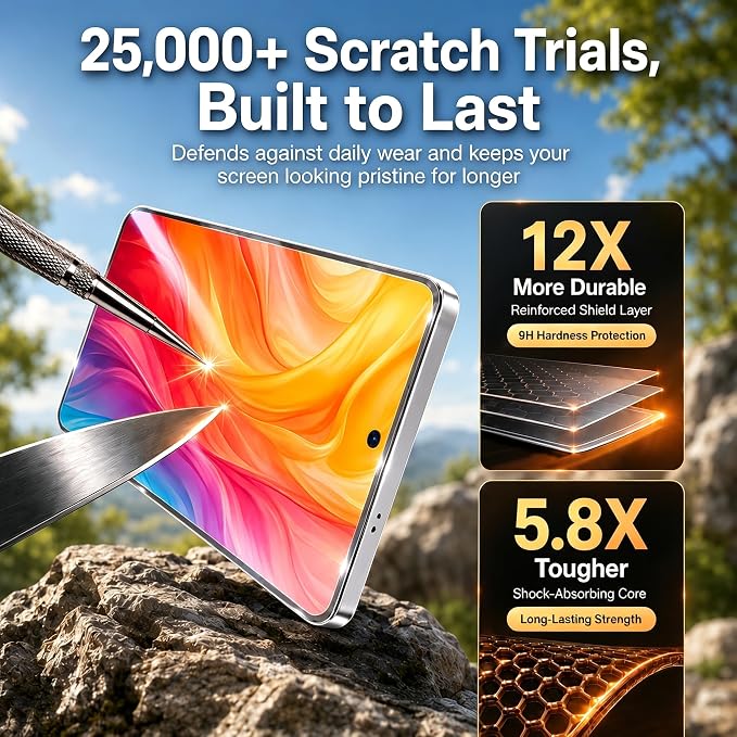 2 Pack for Samsung Galaxy S26 Ultra Screen Protector Auto Align Glass | [Auto-Dust Removal] [12 FT Shatterproof] Tempered Glass, Support Fingerprint Unlock, HD, Easy to Install, for Beginners - Image 5
