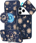 Buleens for iPhone 17 Pro Max Case 6.9 Inch - with Ring Stand & Camera Cover Aesthetic Cute Designed for Women Girls Girly Kawaii Sun Moon Star Phone Case for iPhone 17 Pro Max Compatible with Magsafe by Buleens