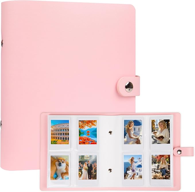 320 Pockets 2x3 Inch Photo Album for Polaroid & Instax Mini Pictures, Pink | PU Leather Cover, Gift Box Packaging, Acid-Free Pages, With Snap Closure, Securely Hold all Your Precious Instant Snapshots by VEICEVOL