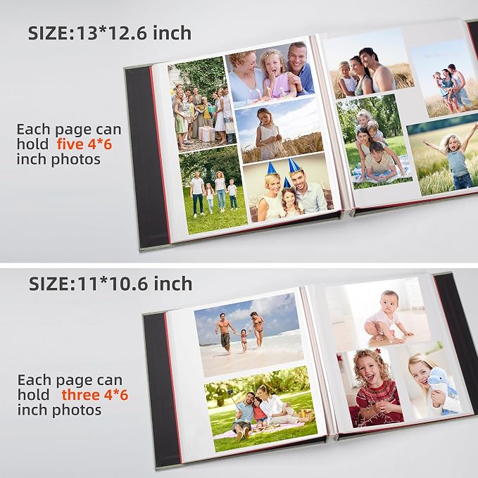 HoneyTolly Large Photo Album Self Adhesive, DIY Scrapbook Album for 4x6 8x10 Pictures, 40 Pages Linen Cover Memory Book, Ideal Gift for Family Travel Wedding Baby Christmas Anniversary(Grass Green) - Image 5