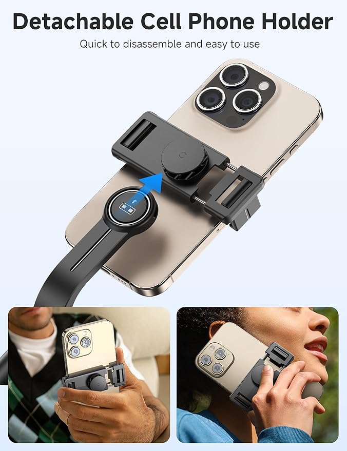 Portable Selfie Stick, 4 in 1 Extendable Phone Tripod Stand with Detachable Wireless Remote & Phone Holder 360° Rotating Mini Travel Tripod Compatible with iPhone 16/15/14/13 Pro/Android/Gopro - Image 6