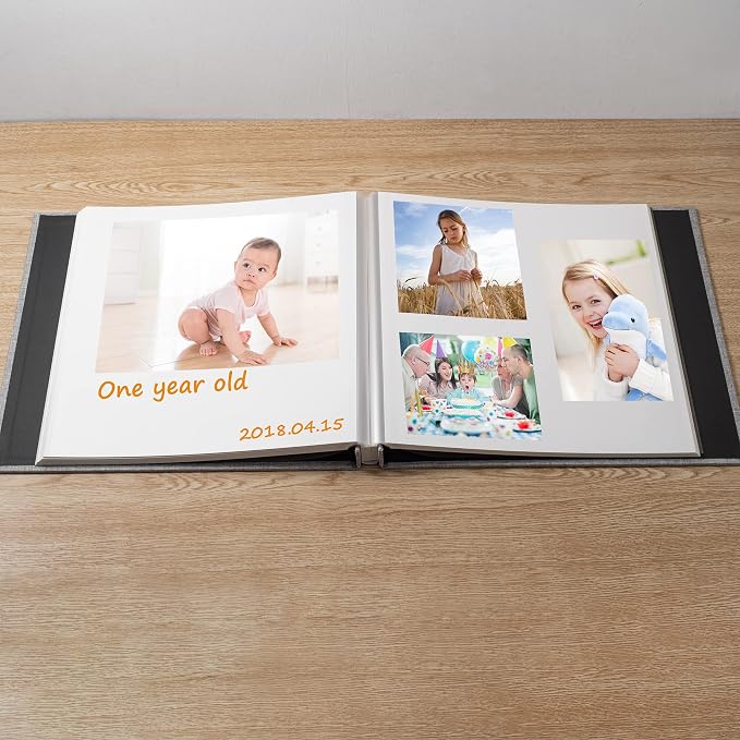 Large Photo Album Self Adhesive Scrapbook Album for 4×6 5×7 8×10 Pictures DIY Magnetic Linen Cover Album 60 Pages for Family Wedding Gifts with Metal Pen and Plastic Board - Image 2