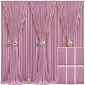6 Panels Dusty Pink Backdrop Curtain for Parties Wedding Wrinkle Free Pink Photo Curtains Backdrop Drapes Fabric Decoration for Birthday Party Baby Shower 30ft(W) x 10ft(H) by Tao-GePartyDecorations