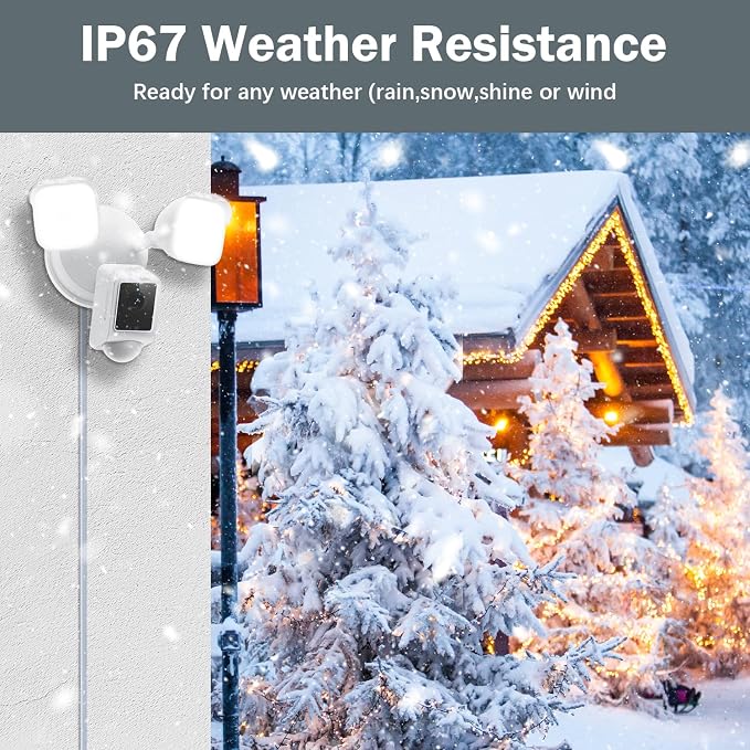 Plug-in Mount for Floodlight Cams with 30ft/9m Weatherproof Power Cable for Floodlight Cam Wired Plus/Pro,WYZE Floodlight Camera v2/Pro,Blink Wired Floodlight Camera,Electrical Box and Cord Kit - Image 5