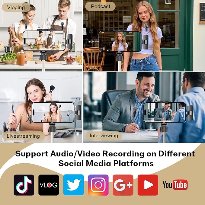 MAYBESTA Wireless Lavalier Microphone for iPhone & Android Phone - Lapel Mini Microphones for Audio Video Recording - 2 Clip on Content Creator Mics for Tiktok YouTube Vlog - Image 6
