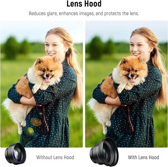 NEEWER HD 65mm Telephoto Phone Camera Lens with Lens Hood, LS-66 | For 17mm Thread Lens Backplate Cell Phone Cage Case, 1.7X Zoom Lens Attachment, Compatible with iPhone 17 16 15 Android - Image 3