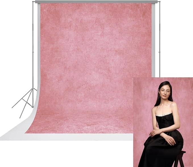 UrcTepics 8×10 ft Pink Fabric Photo Backdrops, Classic Abstract Texture Backdrop for Headshots and Portraits, Vintage Photography Background for Studio and Events. by UrcTepics