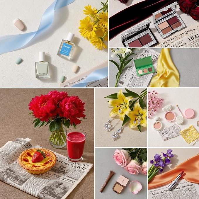 5PCS Non-Wrinkle Product Photography Backdrops | 3D Matte Texture Photo Backdrop Cloth, Flat Lay Seamless 28x21in Tabletop Backdrops for Food Jelwery Cosmetics Makeup Handbag - Image 6