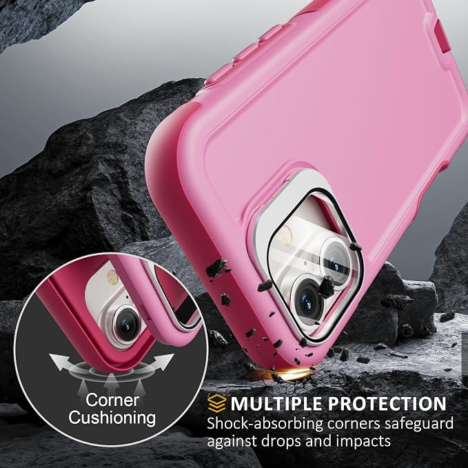 Follaroma Magnetic for iPhone 17 Case with Camera Cover Stand, Pink, 6.3" | Built-in Glass Camera Cover Stand,Compatible with MagSafe,Heavy Duty Shockproof Protective,Military-Grade Anti-DropDual Case - Image 5