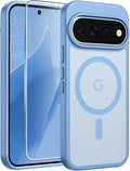FNTCASE for Google Pixel 11 Pro Case / Pixel 11 Case, with Screen Protector | Fit for Magsafe, Translucent Matte, 14FT Military Grade Drop Protection, Shockproof Protective Phone Cover, Light Blue by FNTCASE