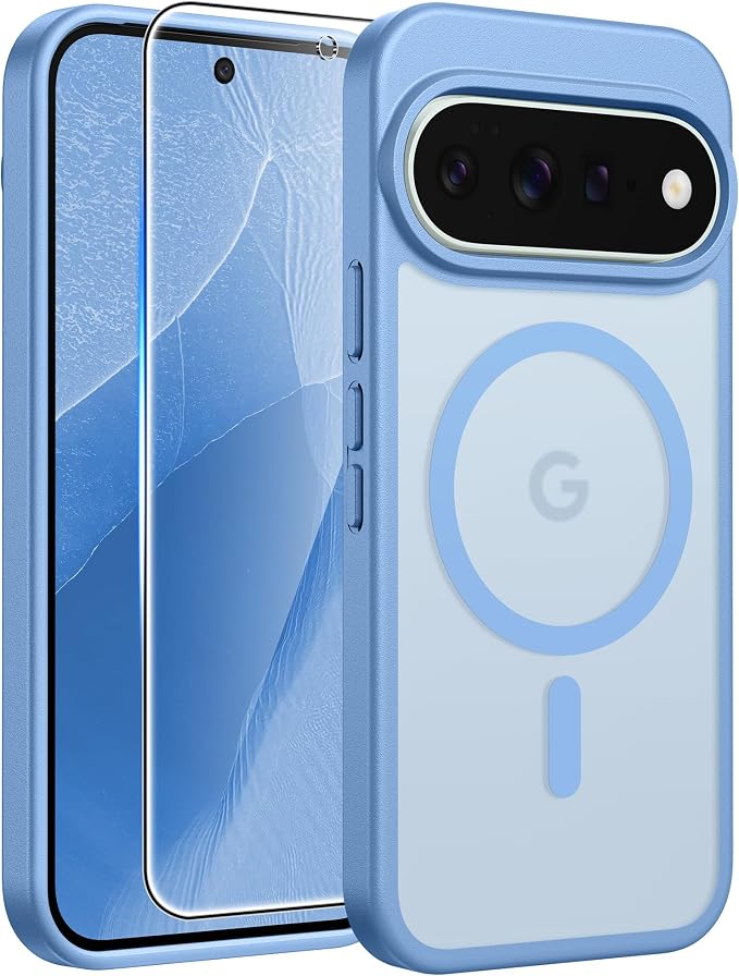 FNTCASE for Google Pixel 11 Pro Case / Pixel 11 Case, with Screen Protector | Fit for Magsafe, Translucent Matte, 14FT Military Grade Drop Protection, Shockproof Protective Phone Cover, Light Blue by FNTCASE