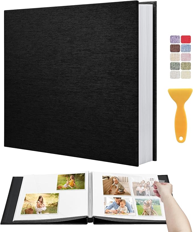 Large Photo Album Self Adhesive Scrapbook Album for 4x6 5x7 8x10 Pictures DIY Photo Book as Scrapbooking Supplies Kits, Birthday Gifts for Women Mom Wedding Baby Family Travel by HenPisen