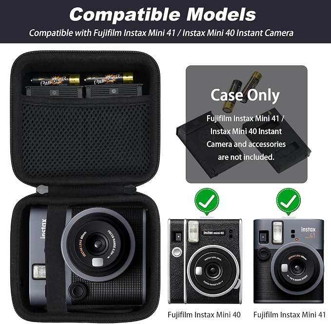 khanka Hard Travel Case for Fujifilm Instax mini 41/mini 40 Instant Camera | Easy Carry Handle, Travel-Ready Portable Storage,Secure Custom Fit for Fujifilm Instant Camera Mini 41, Protective Case Only - Image 2