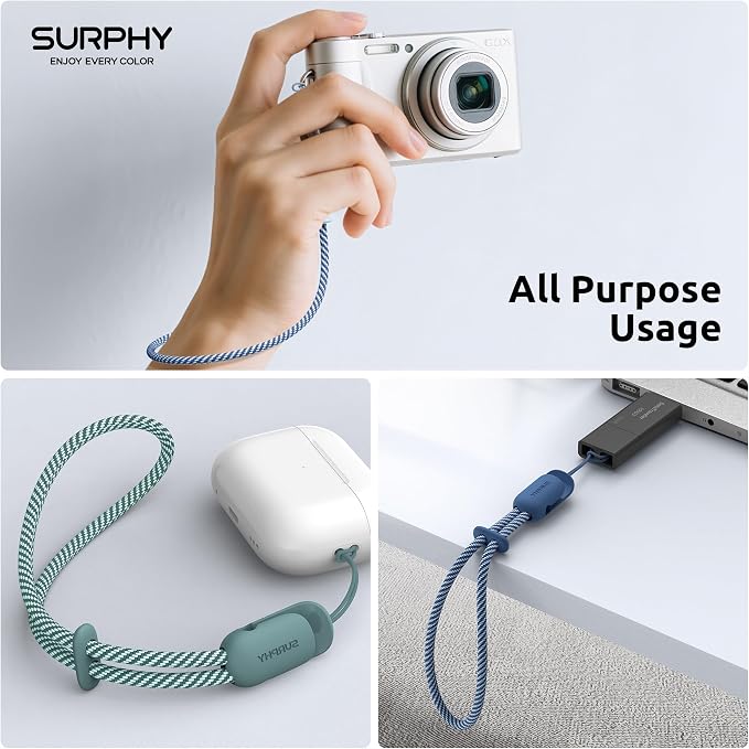 SURPHY 3 Pack Phone Wrist Strap, Phone Lanyard with Cellphone Tether Tab | Phone Strap Charm, Camera Wrist Strap with 2-Color Braided, Phone Wristlet, Wrist Lanyard for Case - Image 5