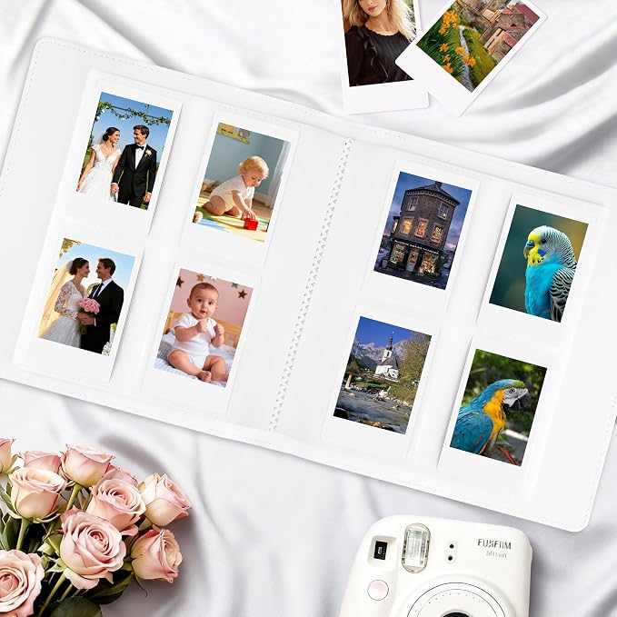 Veicevol 256-Pocket 2x3 Photo Album for Instax Mini and Polaroid, White | PU Leather Cover Keeps, Fits Instax Mini and Polaroid 2x3 Photos, Protects Travel, Wedding and Family Memories - Image 6
