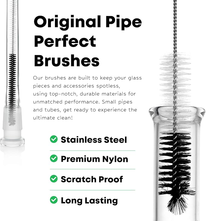 Pipe Perfect Original Cleaning Brush Set – Multi-Size Detail Brushes for Glass, Bottle, Tube & Narrow Openings | Deep Cleaning Kit for Hard-to-Reach Areas | Durable Reusable (Original Pack) - Image 2