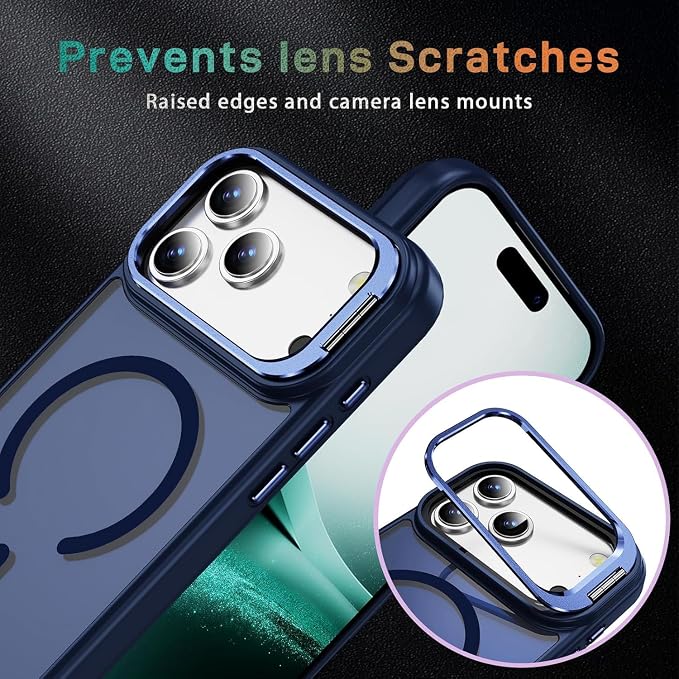 for iPhone 17 Pro Max Case,Magnetic iPhone 17 ProMax Phone Case with Screen Protector [Compatible with MagSafe] Built-in Stash Stand,Translucent Matte Shockproof Cover-Cosmic Orange - Image 7
