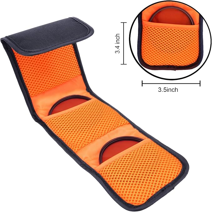 Sunmns 3 Pocket Camera Lens Filter Carry Case Bag Pouch for Filters 25 mm to 77 mm - Image 4