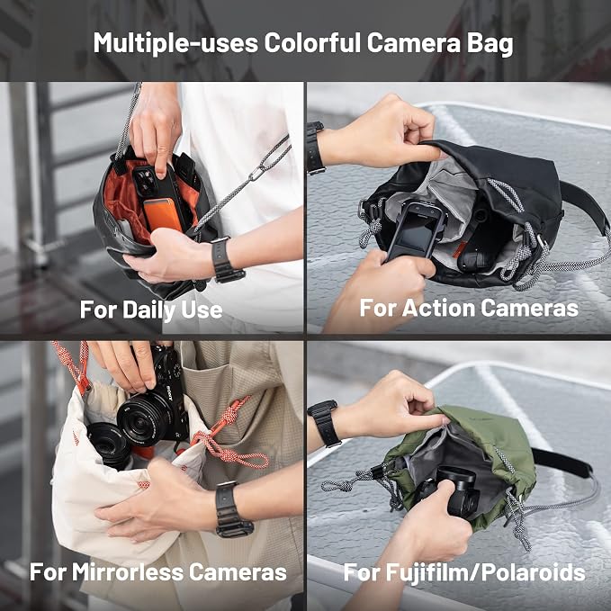PGYTECH OneGo Drawstring Small Camera Bag Soft Cute Camera Pouch Handbag | Ivory Camera Sling Bag Compatible with Mirrorless Cameras/Nikon/Canon/Sony/Fuji/Pocket 4 Camera Case - Image 3
