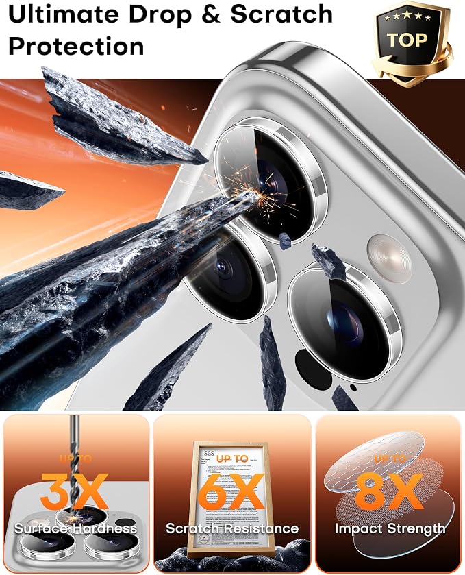TOCOL Camera Lens Protector for iPhone 13 Pro Max/iPhone 13 Pro Tempered Glass HD Individual Scratch Resistant Camera Cover Accessories Case Friendly 2 Pack（Clear） - Image 4