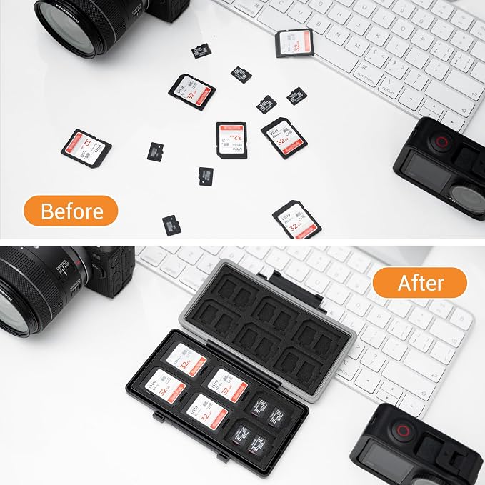 Olive Green 36 Slots Memory Card Case Water-Resistant Anti-Shock Memory Card Wallet for 24 Micro SD SDXC SDHC TF Cards and 12 SD SDXC SDHC Cards - Image 7
