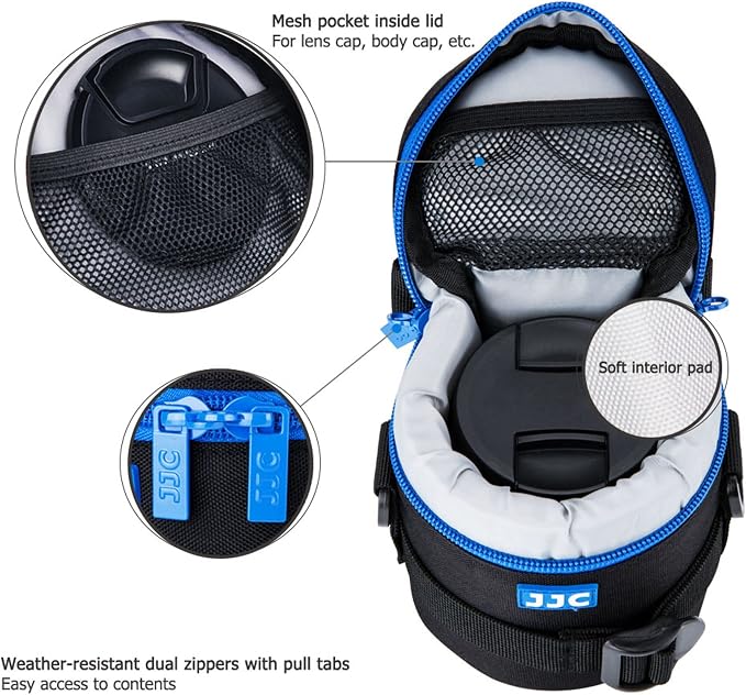Camera Lens Case Bag for Canon RF-S 18-150mm EF 50mm f/1.8 Below 2.95x3.9" | Camera Lens Carrying Bag for Canon EF-S 18-55mm II for Nikon AF 50mm f1.8D AF-S 50 mm f1.8G 18-55mm Fuji XF 23mm 35mm F2 - Image 3