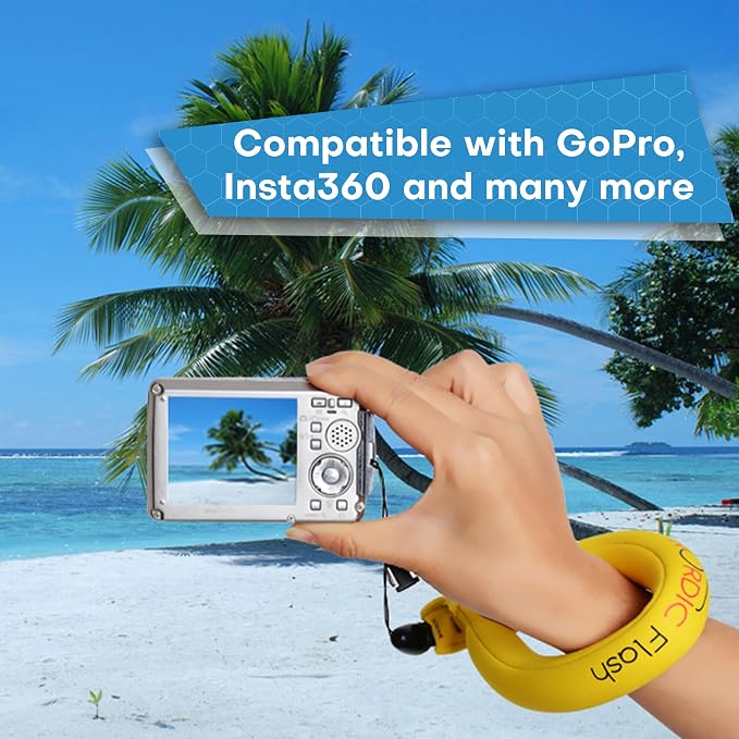 Nordic Flash Floating Wrist Strap (2-pack) for Phone & Action Camera - Compatible with GoPro Hero 13, Insta360 X4, DJI Action 5 Pro, OM System TG-7, Kodak PixPro WPZ2 & iPhone - Bright Yellow - Image 4