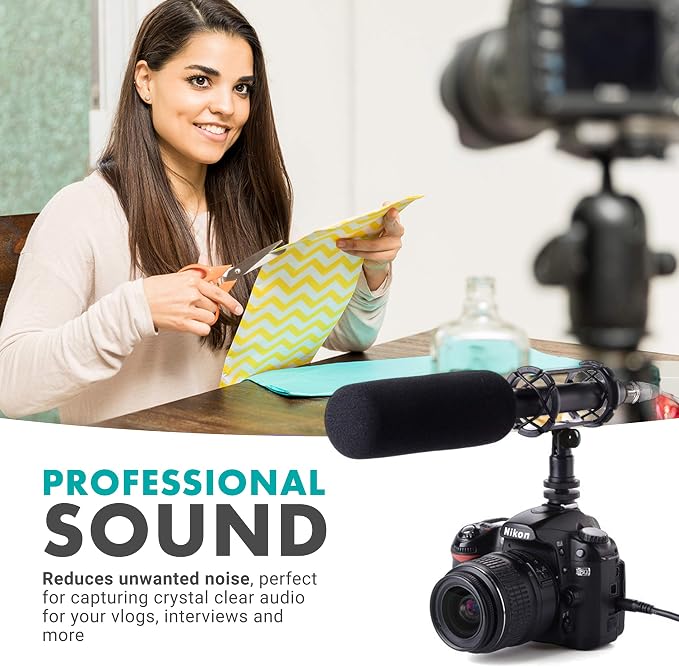 Movo SMM1 Microphone Shock Mount with Camera Cold Shoe for Shotgun Microphones 19-25mm in Diameter (Including Rode NTG-1, NTG-2, Sennheiser MKE-600) - Image 5