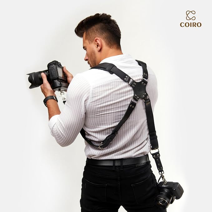 Dual Camera Harness Leather Camera Strap DSLR/SLR, All-Day Comfort - Image 6