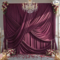 10x12 ft Burgundy Backdrop Curtains for Weddings, Birthdays and Photos | 2 Panels 5x12 ft, Wrinkle-Free Polyester Drapes, Washable, Ironable, 4 in Rod Pocket for Baby Showers Photography Background by PartyVillage