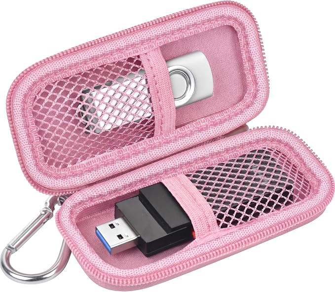 USB Flash Drive Case for SanDisk for Samsung, for SD/SDXC/SDHC Memory Cards | for Buffalo External 1.0TB Portable SSD, Mini Electronic Accessories Organizer, Office/Travel Use, Thumb Drive Bag Only by Casmilee