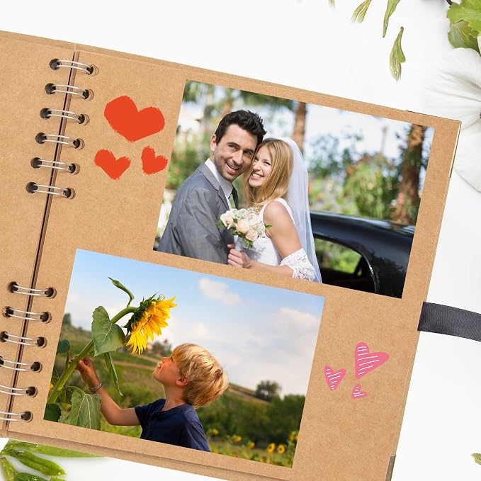 LOYALBOOK 8 x 8 inch DIY Scrapbook Album 60Pages For Wedding Family Photo | Nice Thick Sturdy&Well-Made Good Value Craft Parties Birthday Dinners Graduation Ceremonies Diplomas Storage - Image 7