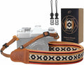 Padwa Lifestyle Camera Strap - 1.5" Crazy Horse Cowhide Ends Embroidered Camera Straps for Photographers, Cute Cotton Weave Soft Suede Fabric Padded Strap fits All Cameras for Adults & Kids by PadwaLifestyleCameraStrap