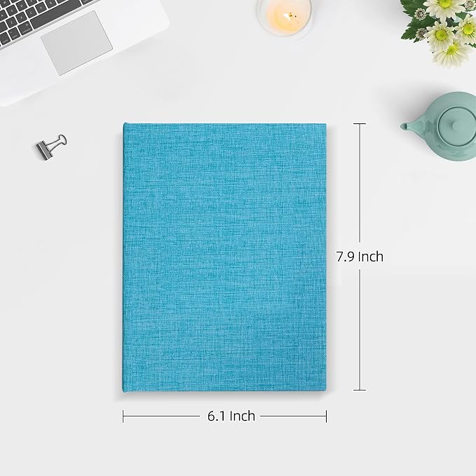 Mublalbum 2 Pack Small 5x7 Photo Album, 52 Pockets, Linen Cover,Blue | Linen Cover, Portable Mini Picture Book, Holds 52 Vertical Pockets for Artwork Postcards, Picture Storage - Image 2