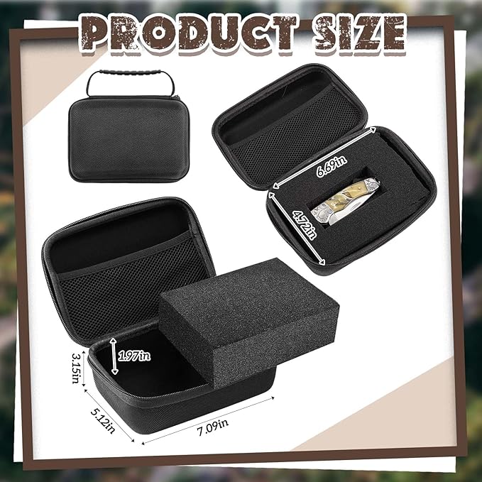 Relaxweex Hard Case with Foam, 7.1 X 4.7 X 3.1 Inch, Black | EVA Waterproof Shockproof Case, Customizable Foam for Camera Electronics Instruments, Digital Products, with Knife - Image 2