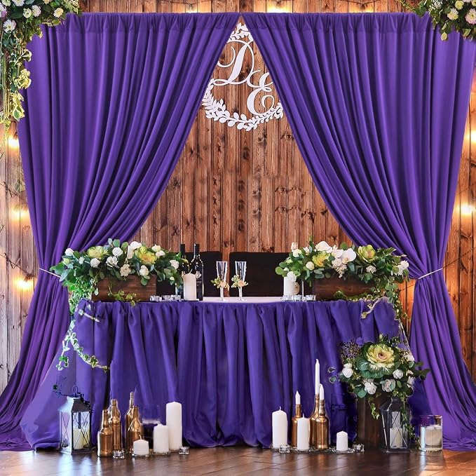 50ftx10ft Wrinkle Free Purple Backdrop Curtains for Parties, 10 Panels 5x10ft Thick Polyester Backdrop Drapse for Weddings Birthday Photography Background Curtains - Image 7