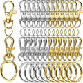 LEOBRO 60 PCS Lobster Claw Clasps and Key Rings, Keychain Clips and Key Chain Rings, Keychain Making Kit, for Key Chains, Jewelry Making, Crafts, Gold & Silver by LEOBRO