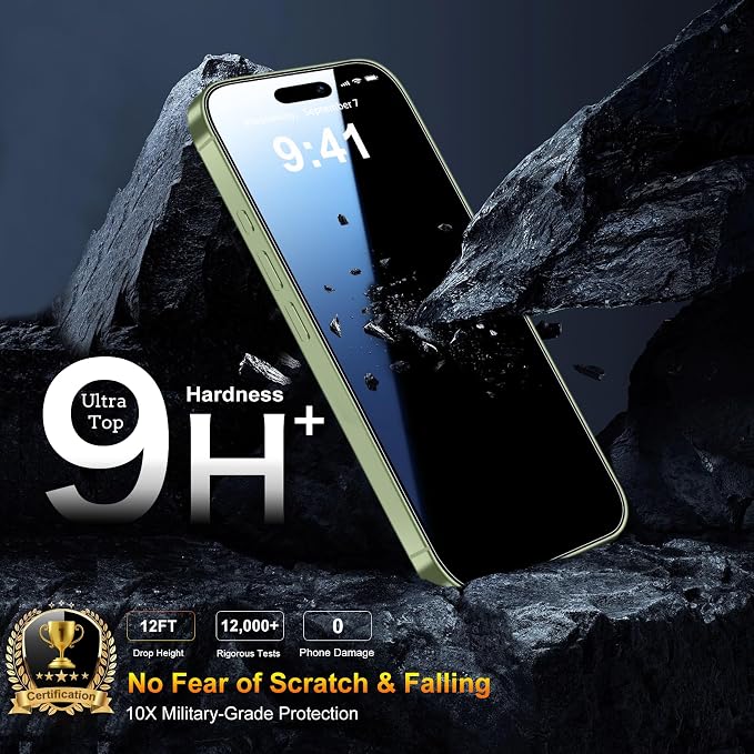 QsmQam 3 Pack Screen Protector for iPhone 17 6.3 Inch + 1 Pack Individual Camera Lens Protector, Ultra HD Tempered Glass, Military Grade Shatterproof, Case Friendly [with Installation Frame] - Image 3