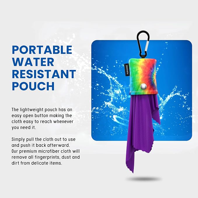 Microfiber Cloth & Glasses Wipes (3 Pack) Lens & Glasses Cleaning Cloth - Eyeglass Cleaner - Camera Lenses & Gadget Delicate Screens - Tie Dye - Image 6