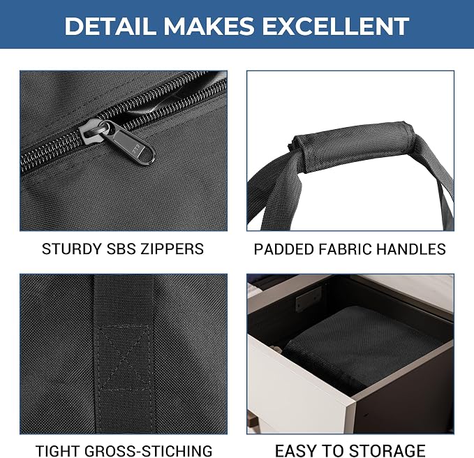 COOLBEBE 60" Sports Duffle Bag - 332L Extra Large Travel Duffel Luggage Bag | Upgrade Zipper, Sturdy & Water Resistant Long Duffle Bag for Camping Moving (Black 60inch) - Image 5