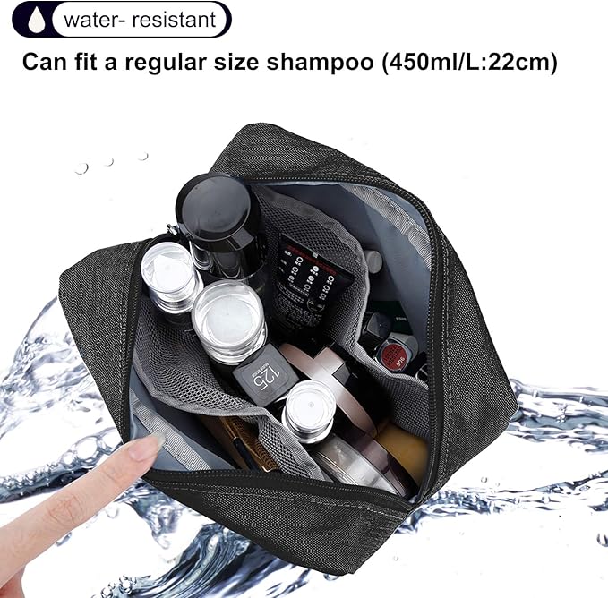 E-Tree Makeup Bag, Big Travel Make up Pouch, Zipper Large Cosmetic Brush Skin Care Case, Toiletry Bags for Traveling Women Man,Tech Electronic Organizer,Small Canvas Storage for Personal Items,Black - Image 2