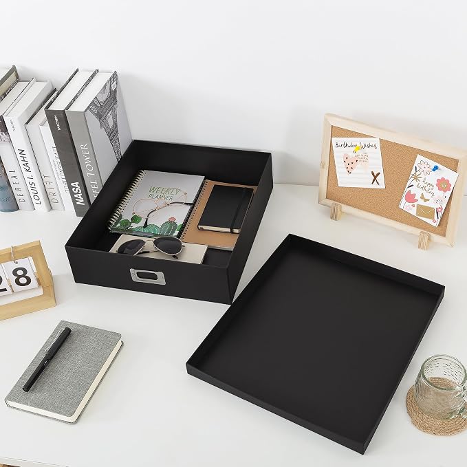 Soul & Lane - Black Scrapbook Photo Storage Box with Lid, 14.8x13x3.7 In | Large Keepsake Memory Organizer, Decorative Cardboard Album Box, Jumbo Craft Storage for Photos and Memorabilia - Image 6