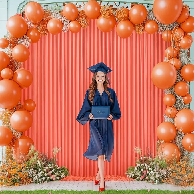 10x10 Orange Backdrop Curtain for Parties Wrinkle Free Orange Photo Curtains Backdrop Drapes Fabric Decoration for Wedding Birthday Party Baby Shower 5ft x 10ft,2 Panels - Image 8