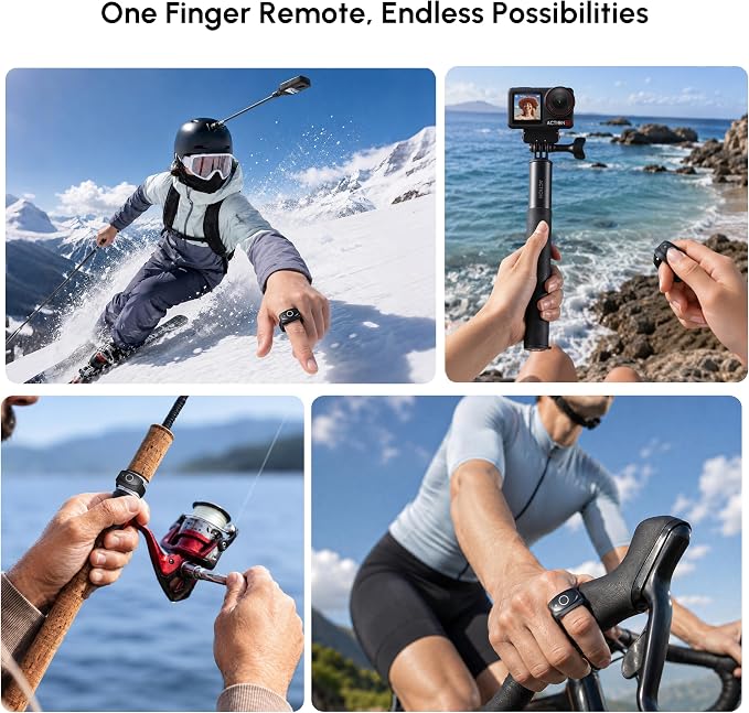Wireless Remote for DJI Controller Ring Shutter Action 5pro/6/4 Accessories | Finger Mini Camera Bluetooth Snapshot Wake-Up Control Waterproof Magnetic Charging for Fingertip Bike Handlebars Fishing Rods - Image 4