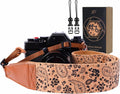 Padwa Lifestyle Cork Camera Strap - 2" Top Layer Cowhide Head Camera Straps for Photographers,Natural Log Crackle Art Print Style,Soft Chamois Velvet Padded Strap Quick Release fits All Cameras by PadwaLifestyleCameraStrap