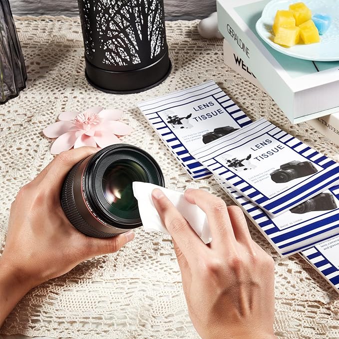 Outus 500 Pcs Lens Cleaning Paper with 2 Cloths Camera Optics Wipe Booklet | Lint-free Tissue for Camera Lenses, Eyeglasses, Screens, Microscopes, Includes 2 Double Sided Microfiber Cleaning Cloths - Image 5