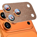 Uyiton for iPhone 17 Pro Max Camera Lens Protector, Metal Frame Glass Cover | Not Easy to Break, Strong Adsorption, Case-Friendly, Metal 9H Sapphire Glass Rear Camera Screen Cover, Glitter Orange by Uyiton